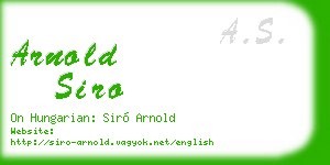arnold siro business card